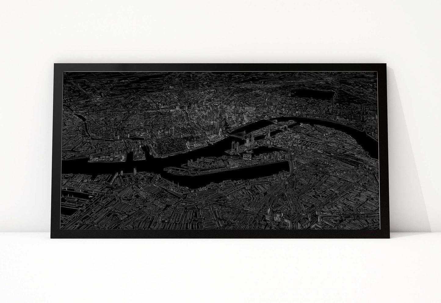 Rotterdam Skyline Birdseye Black