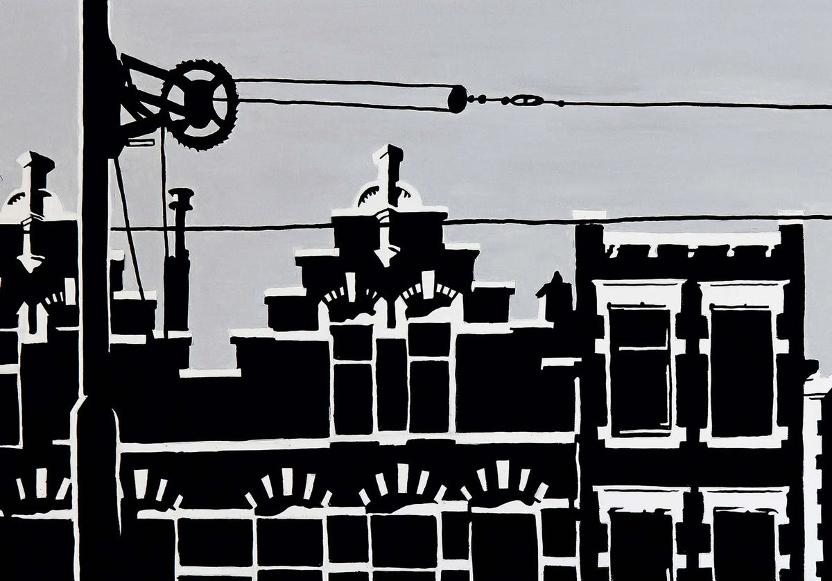 Oudendijk Rotterdam poster, Rotterdam tekening met architectuur en skyline detail
