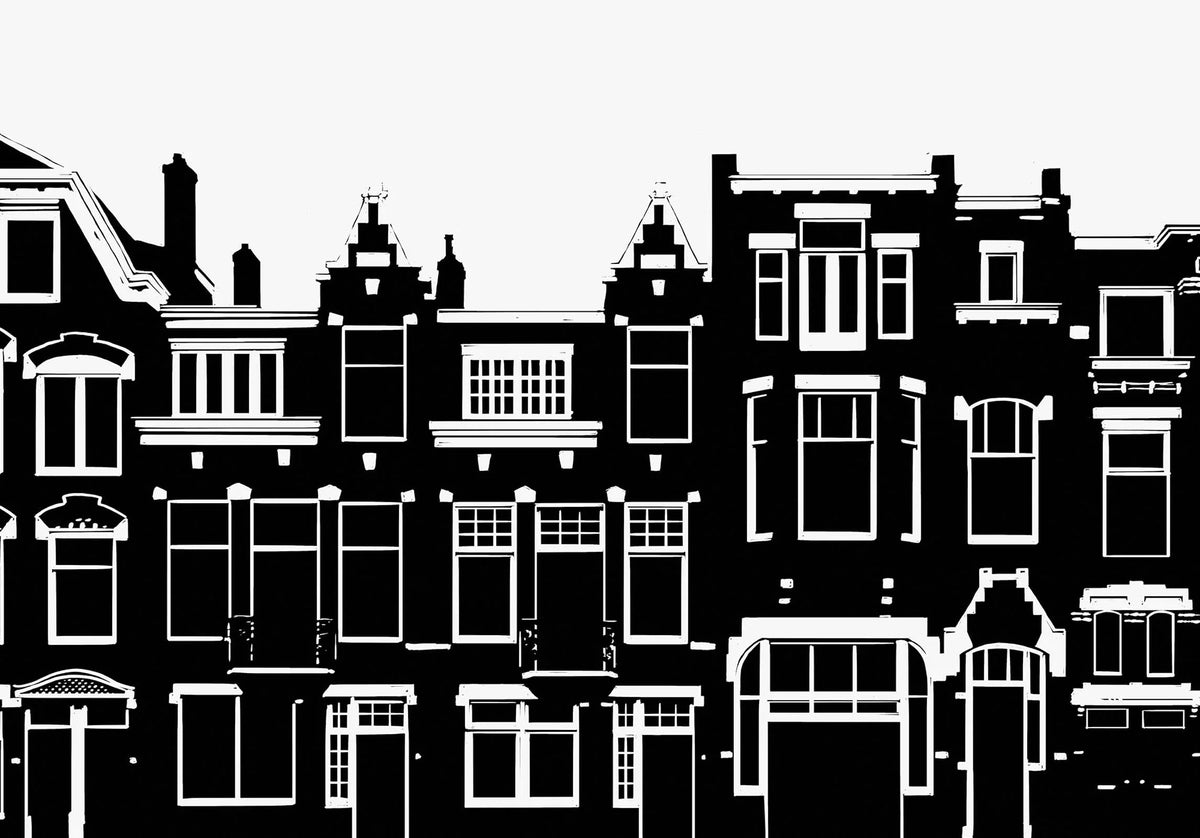 Poster Bergselaan Rotterdam, handgetekende Rotterdam kunst en skyline detail