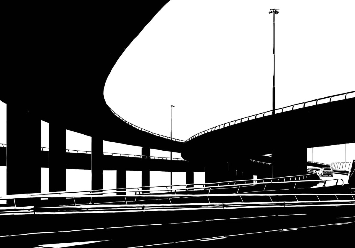 Kleinpolderplein 2 Rotterdam poster, Rotterdam tekening met architectuur en skyline detail