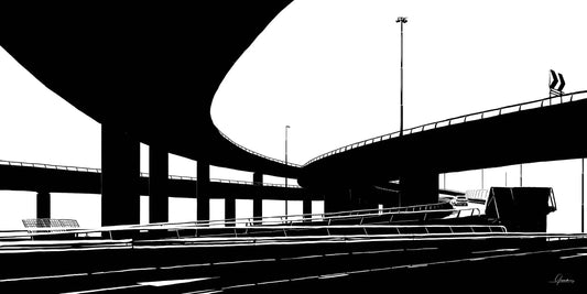 Poster Kleinpolderplein 2 Rotterdam, handgetekende Rotterdam kunst en skyline ingelijst