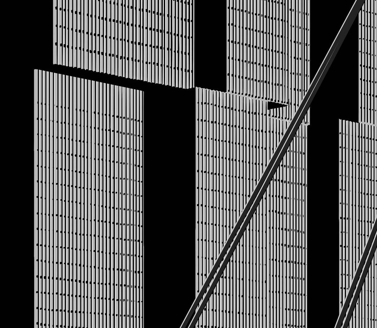 Handgetekende poster De Rotterdam Gebouw, kunst geïnspireerd op skyline Rotterdam detail
