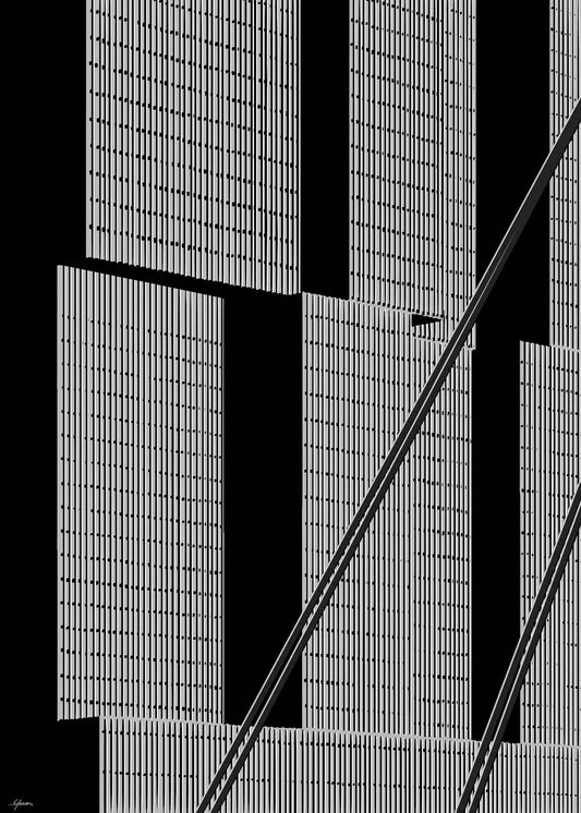 De Rotterdam Gebouw poster, Rotterdam tekening met architectuur en skyline ingelijst