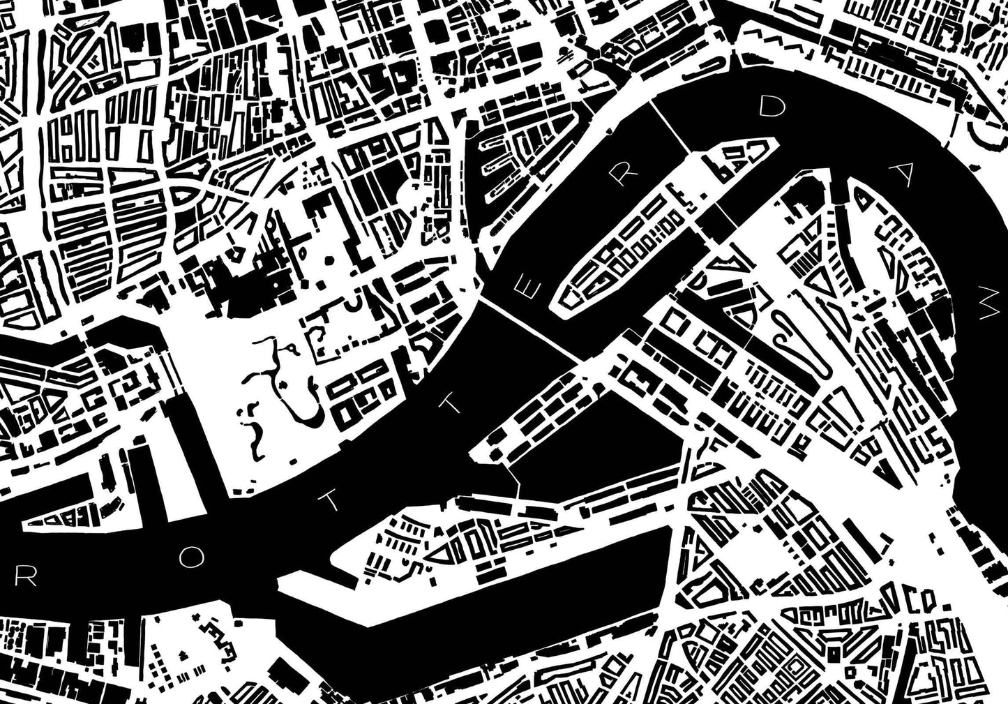 Poster van kaart van Rotterdam - Iconische fine art print - Art of Rotterdam