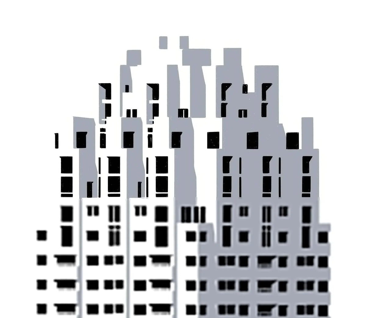 Handgetekende poster New Orleans Rotterdam, kunst geïnspireerd op skyline Rotterdam detail