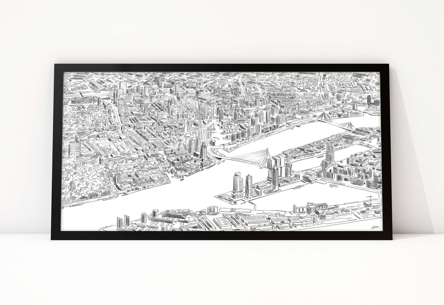 Rotterdam Skyline Birdseye Close-up - Art of Rotterdam