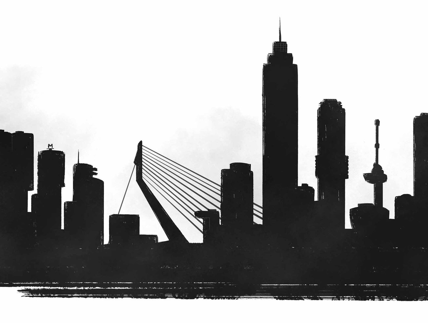 Rotterdam Skyline Silhouette
