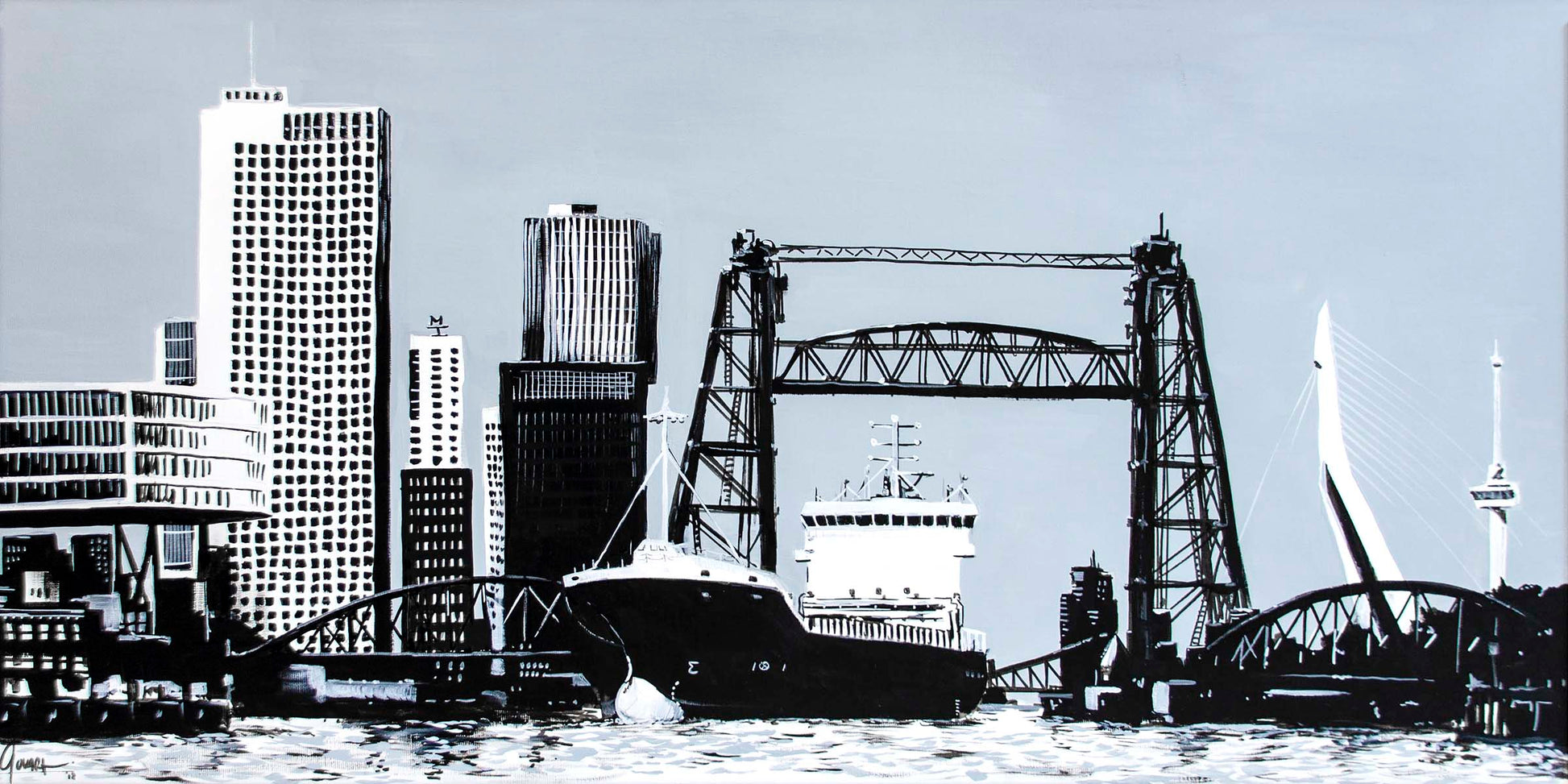 De Hef en Vrachtschip - Art of Rotterdam