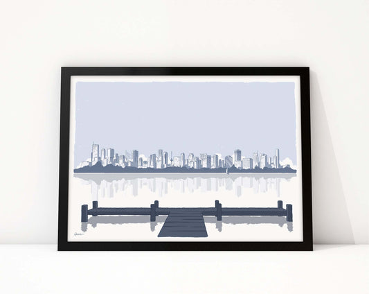 Rotterdam Skyline vanaf Kralingse Plas 1 - Art of Rotterdam