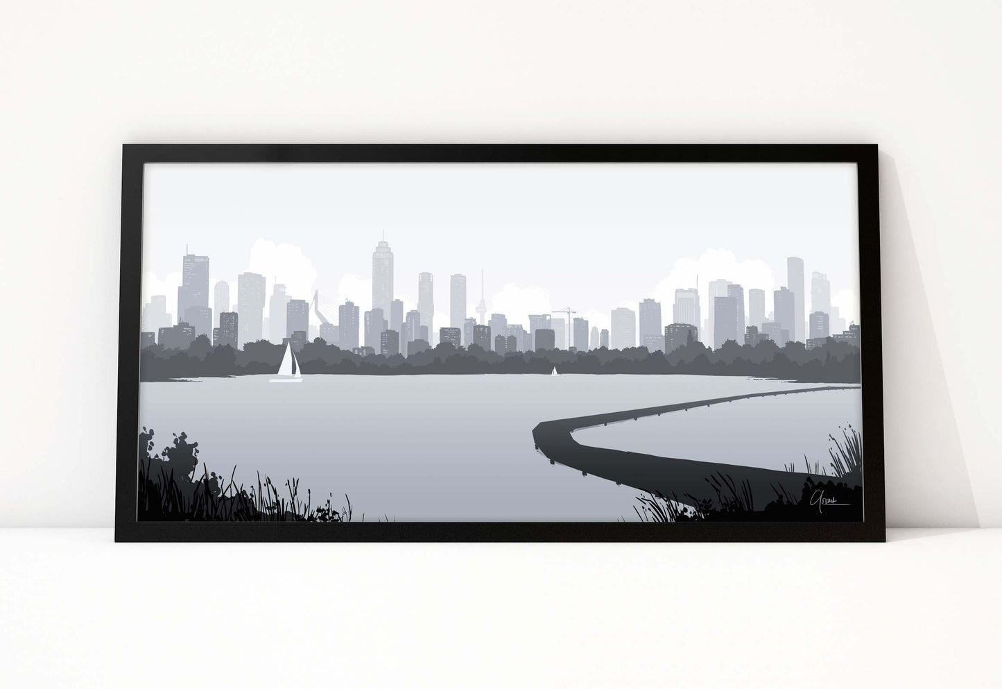 Rotterdam Skyline vanaf Kralingse Plas 2 - Art of Rotterdam