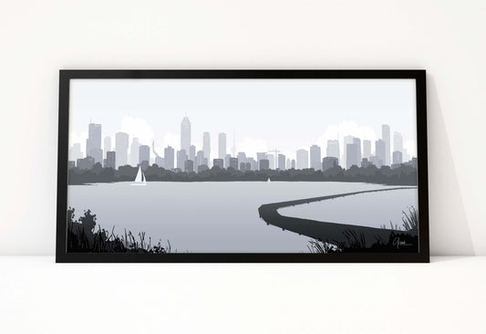 Rotterdam Skyline vanaf Kralingse Plas 2 - Art of Rotterdam