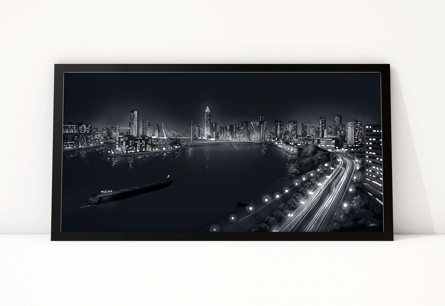 Rotterdam Skyline By Night - Art of Rotterdam
