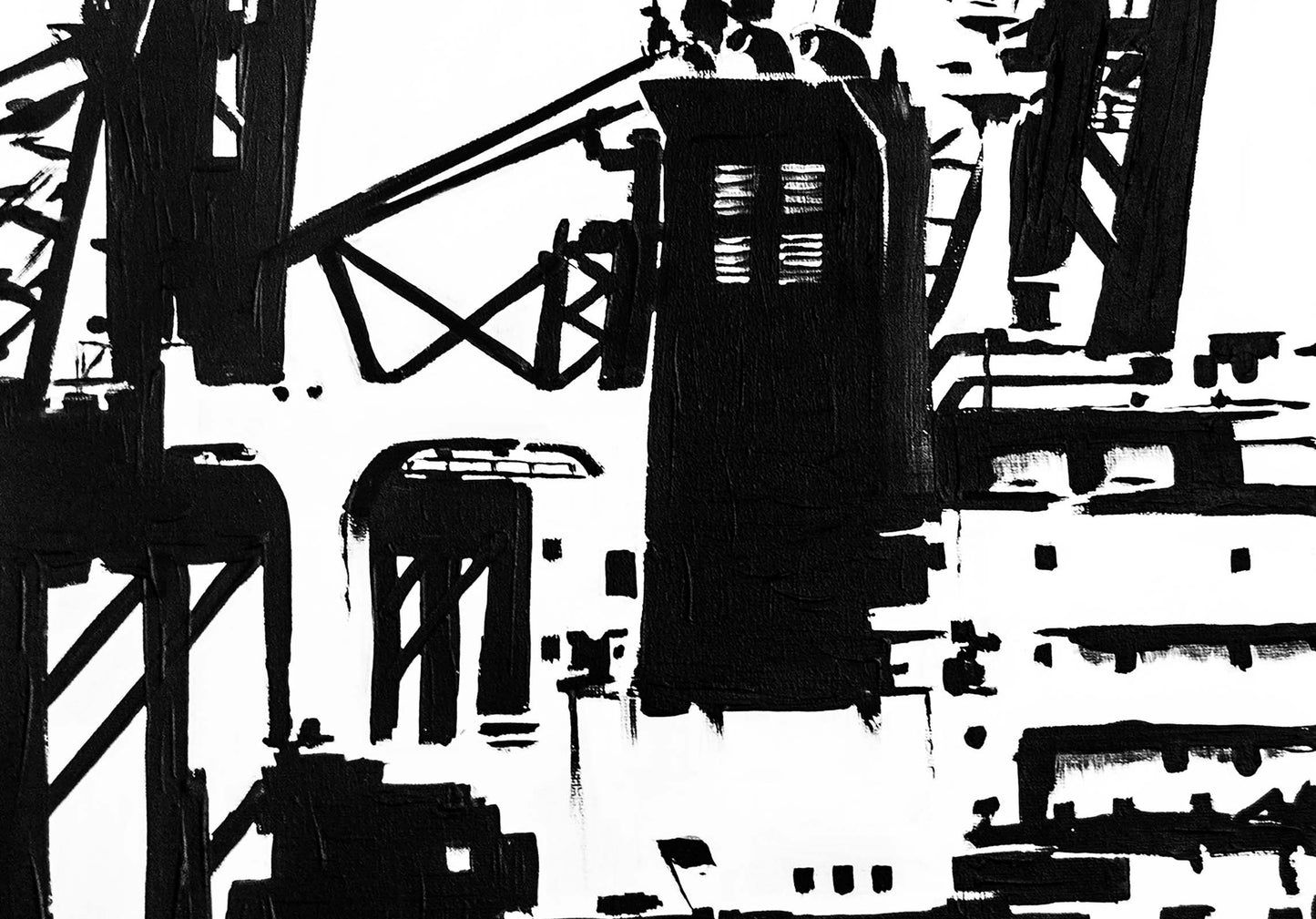 Havenkranen en Vrachtschip - Art of Rotterdam