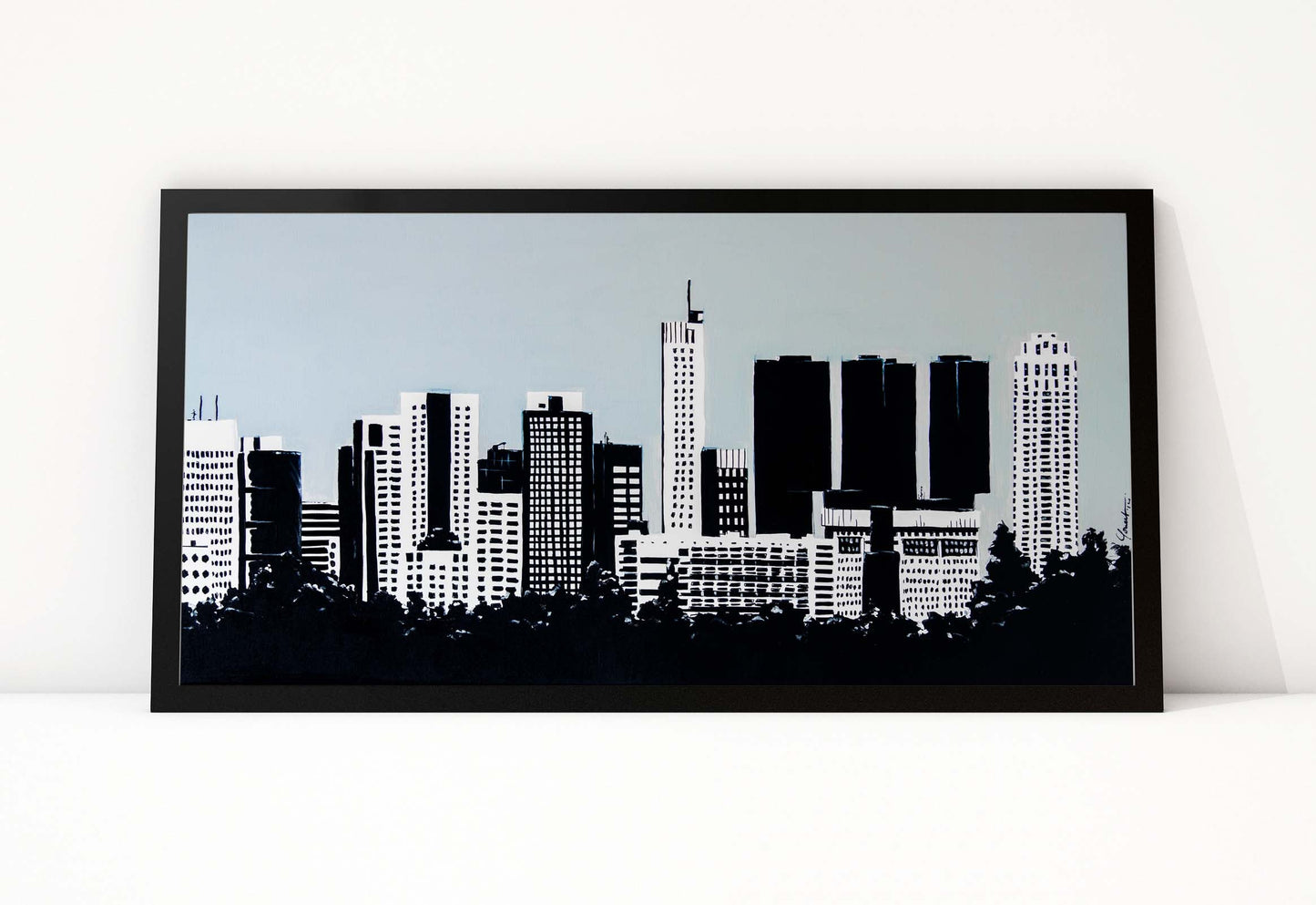 Rotterdam Skyline vanaf Rotterdam Airport - Art of Rotterdam