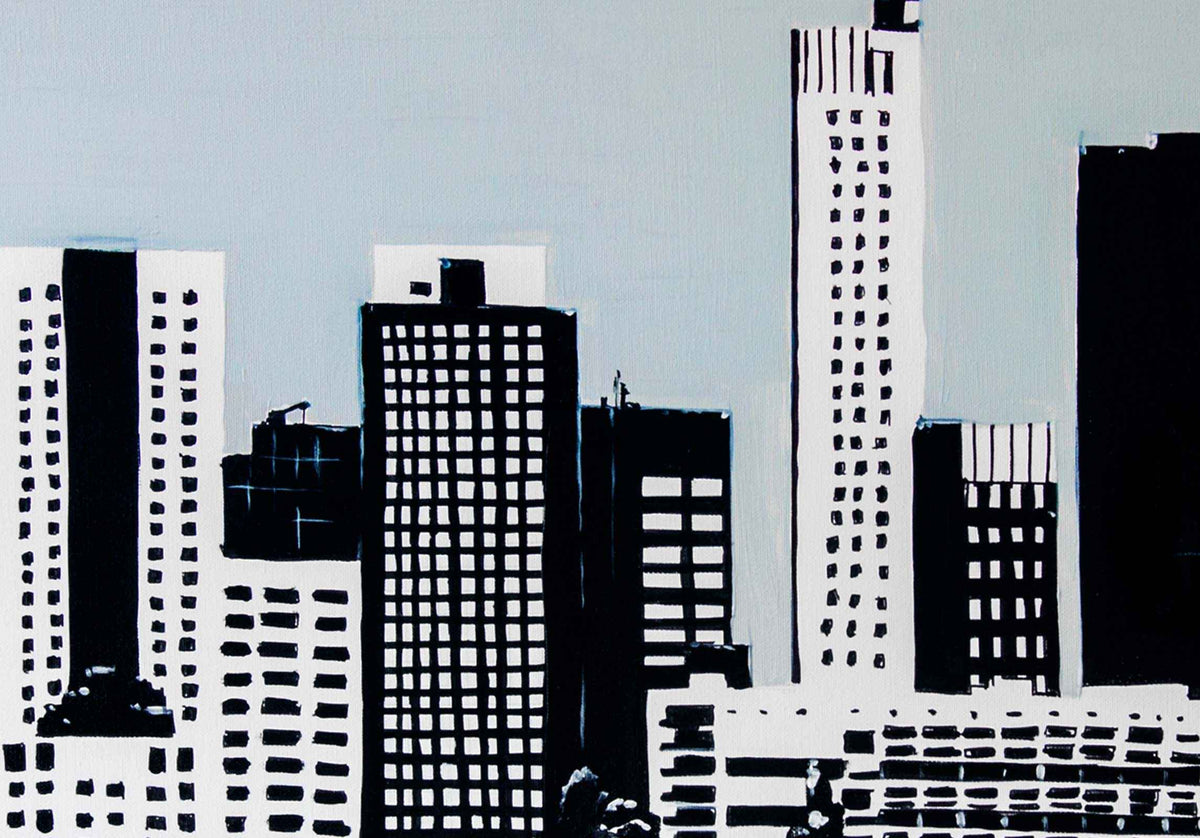 Poster Skyline Rotterdam vanaf Rotterdam Airport - Fine Art Print - Art of Rotterdam