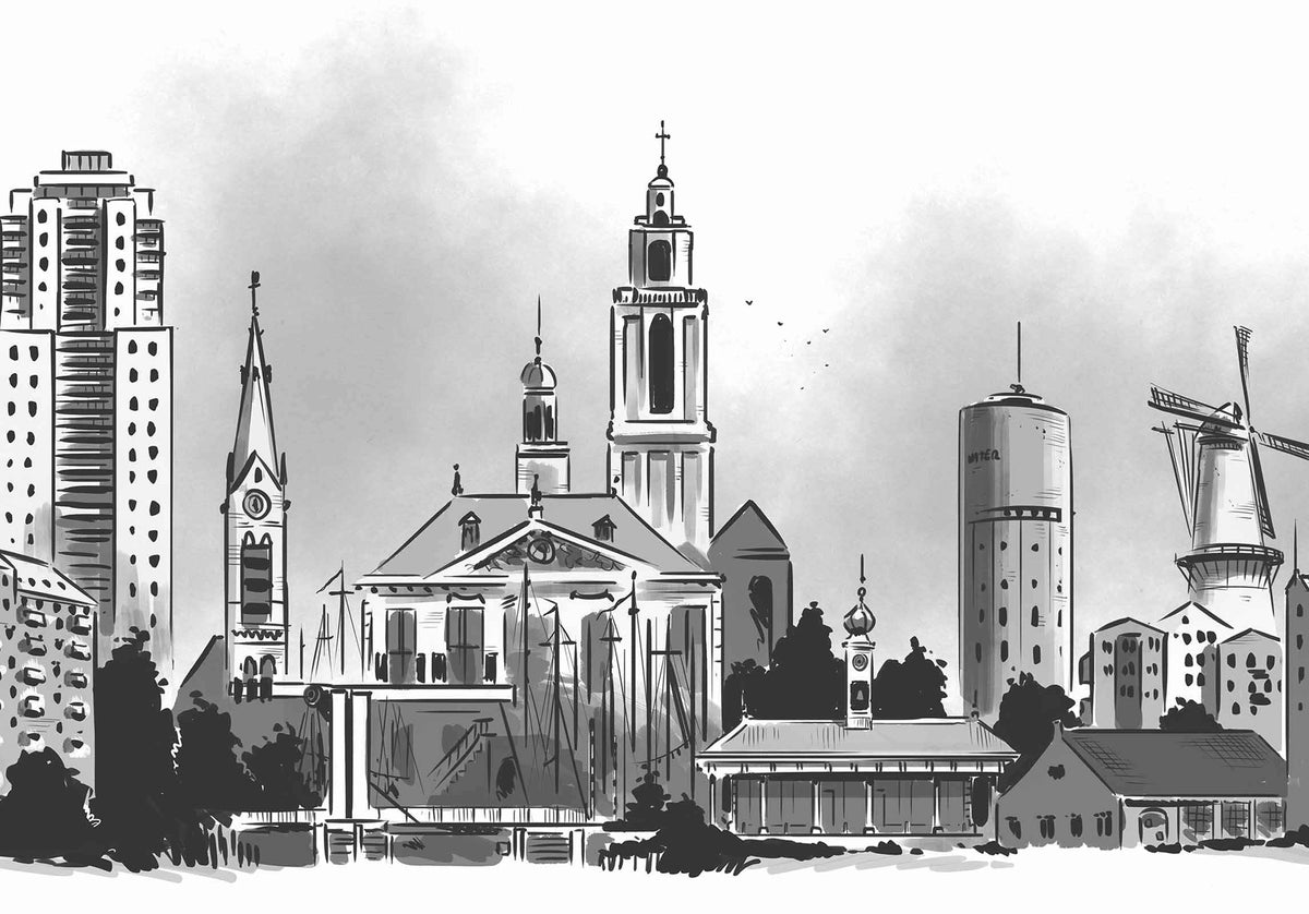 Poster Skyline Vlaardingen - Tijdloze Kunst voor Thuis - Art of Rotterdam