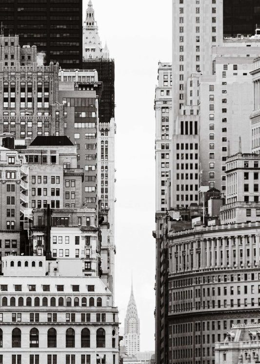 Stadsfotografie poster New York 10, architectuur en skyline in zwart-wit ingelijst