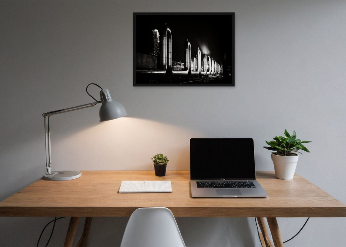 Poster Rotterdam 8 stadsfotografie ingelijst aan de muur in een kantoor