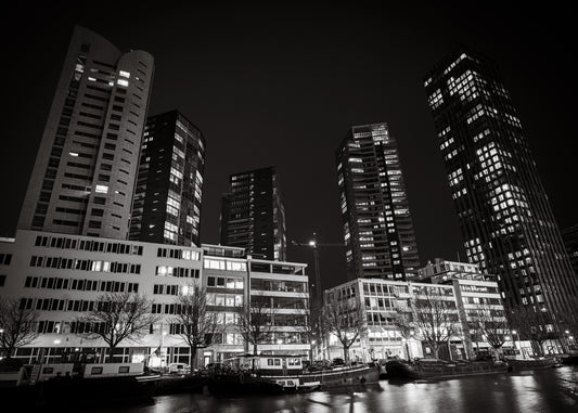 Rotterdam 12 poster, zwart-wit foto uit Rotterdam