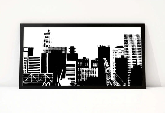 Handgetekende lijntekening van Rotterdamse architectuur, Rotterdam Abstract 2 van Art of Rotterdam