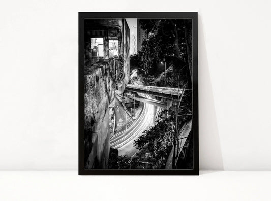 Zwart-wit fotografie van de skyline van Hongkong, kunstprint van Art of Rotterdam