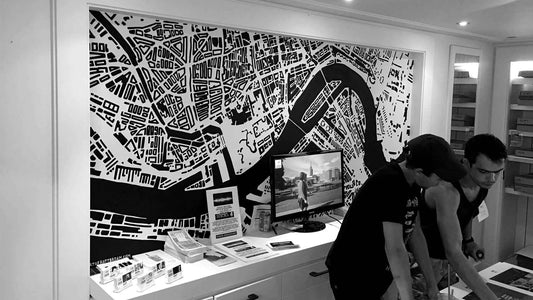 Muurschildering van de kaart van Rotterdam - Art of Rotterdam