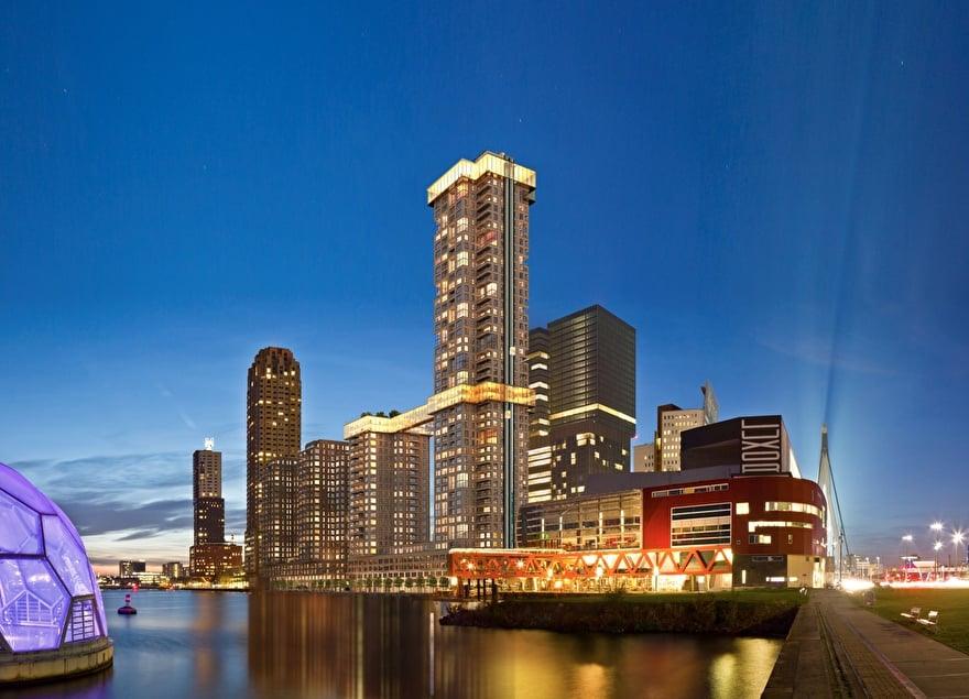 De toekomst de skyline van Rotterdam