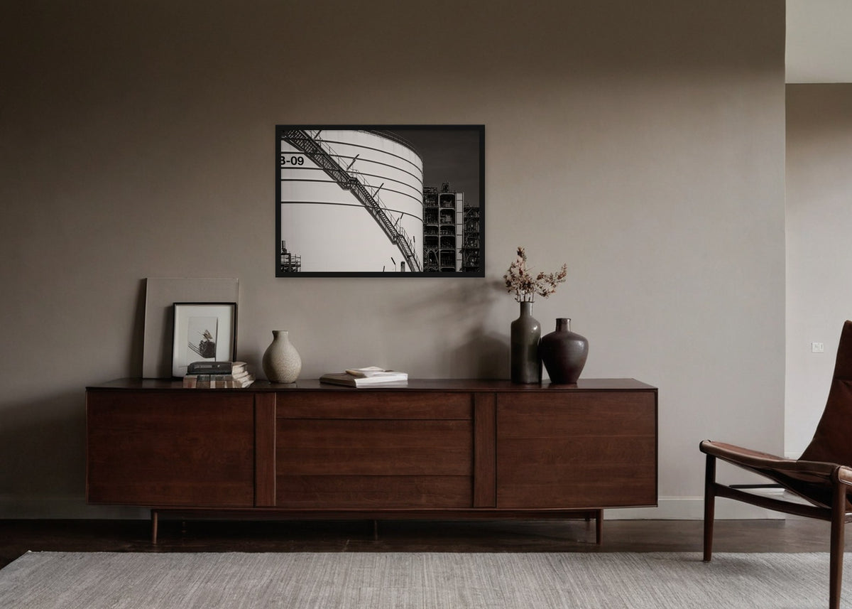 Poster Rotterdam 9 stadsfotografie ingelijst aan de muur in een woonkamer