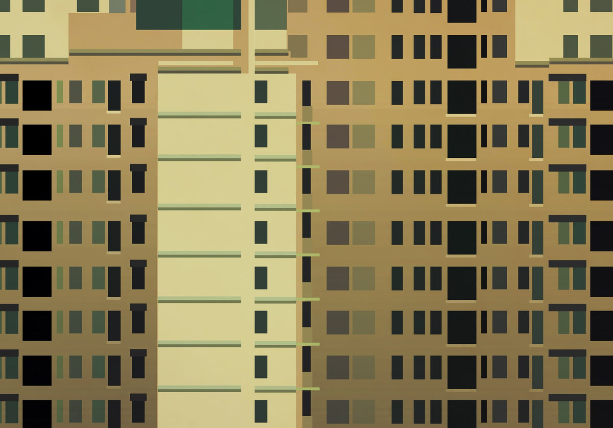 Detail van de Jakarta Highrises poster met de ramen