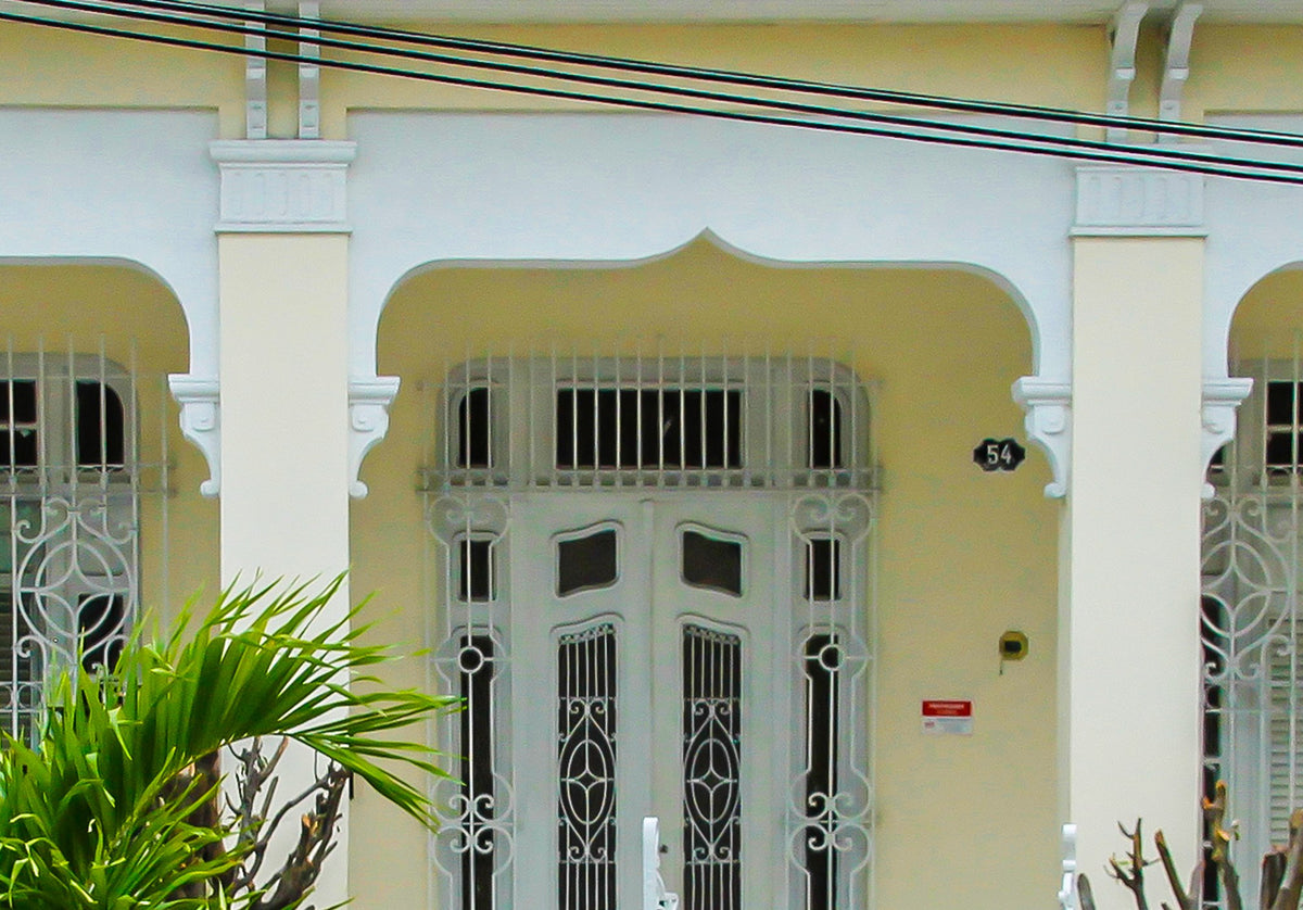Detail van de Cuba Villa 1 poster met de gevel en de ramen