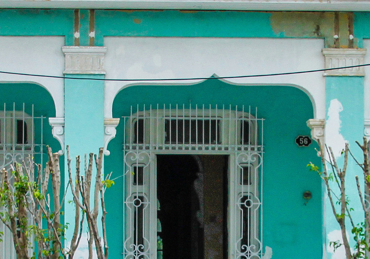 Detail van de Cuba Villa 2 poster met de gevel en de ramen
