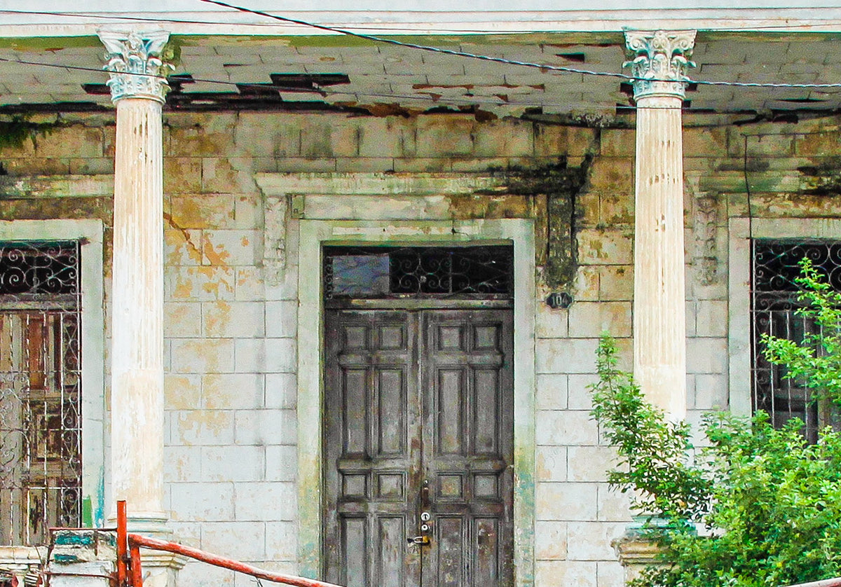 Detail van de Cuba Villa 7 poster met de gevel en de ramen