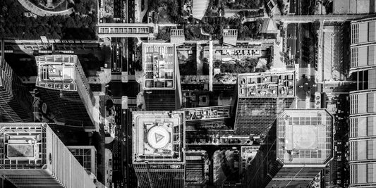 Shenzhen 6 poster, zwart-wit foto van architectuur in Shenzhen