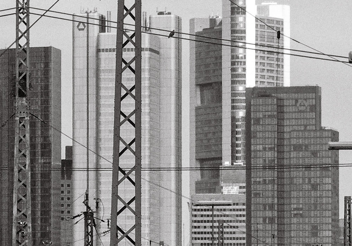 Detail van de Skyline Frankfurt poster met de torens