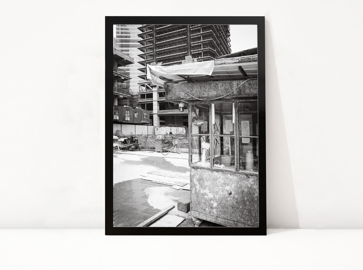 Poster Shanghai 9 ingelijst, zwart-wit stadsfotografie uit Shanghai