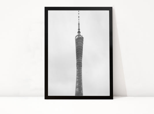 Poster Guangzhou 1 ingelijst, zwart-wit stadsfotografie uit Guangzhou