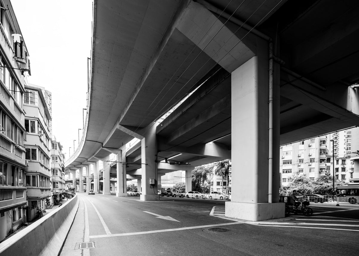 Guangzhou 4 poster, zwart-wit foto van architectuur in Guangzhou
