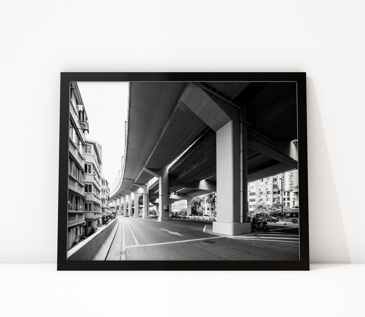 Poster Guangzhou 4 ingelijst, zwart-wit stadsfotografie uit Guangzhou