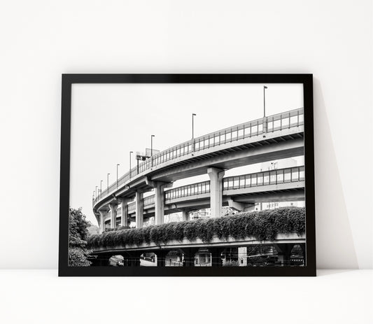 Poster Guangzhou 5 ingelijst, zwart-wit stadsfotografie uit Guangzhou