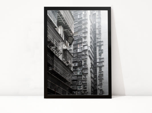 Poster Macau 3 ingelijst, zwart-wit stadsfotografie uit Macau