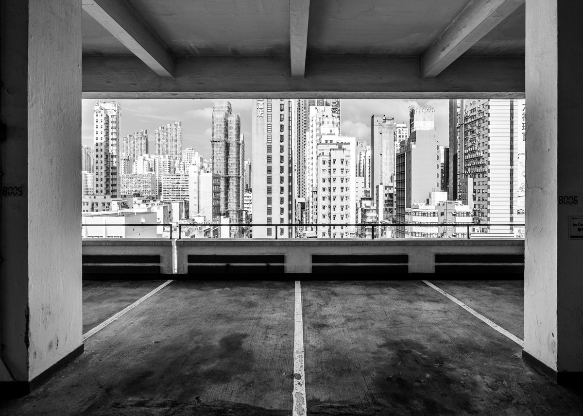 Hongkong 9 poster, zwart-wit foto uit Hongkong