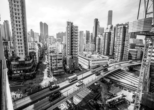 Hongkong 10 poster, zwart-wit foto uit Hongkong