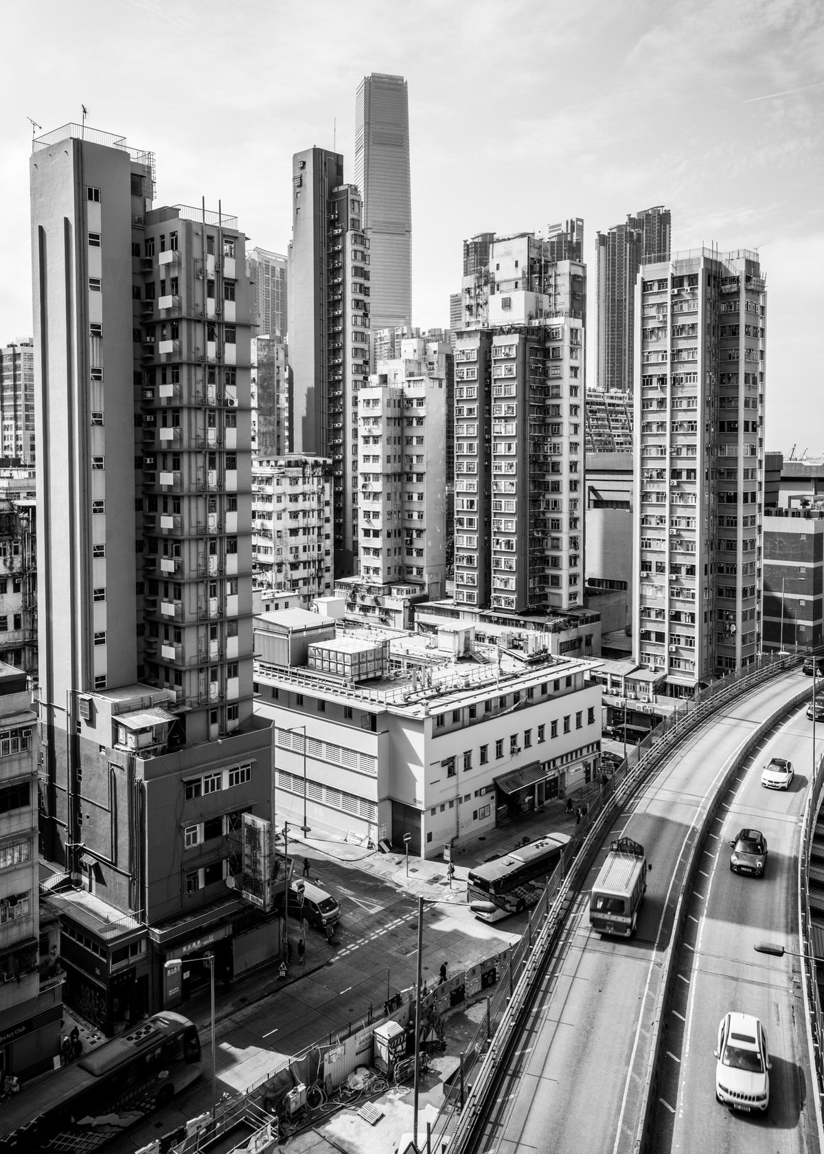 Hongkong 11 poster, zwart-wit foto uit Hongkong