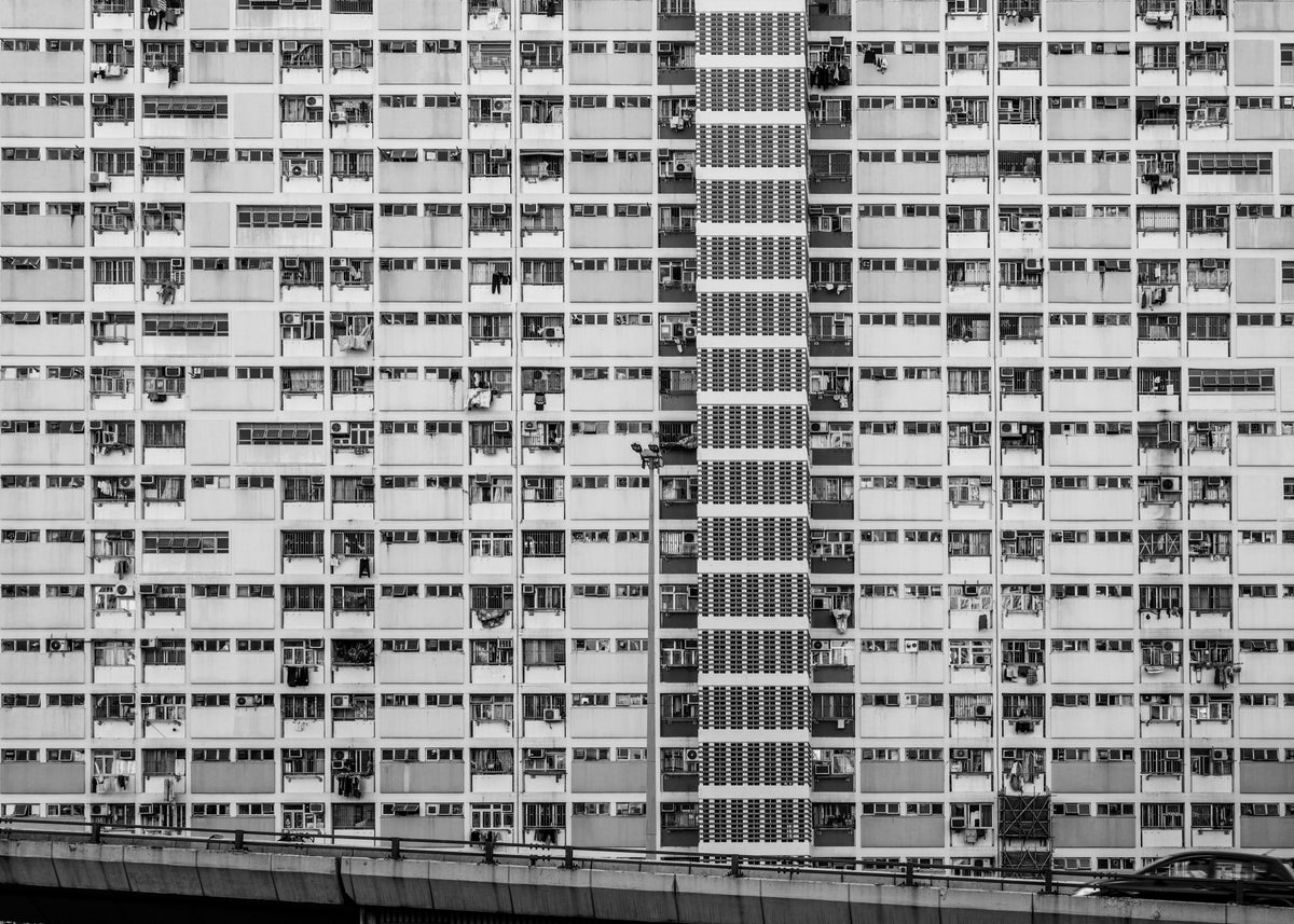 Hongkong 18 poster, zwart-wit foto uit Hongkong
