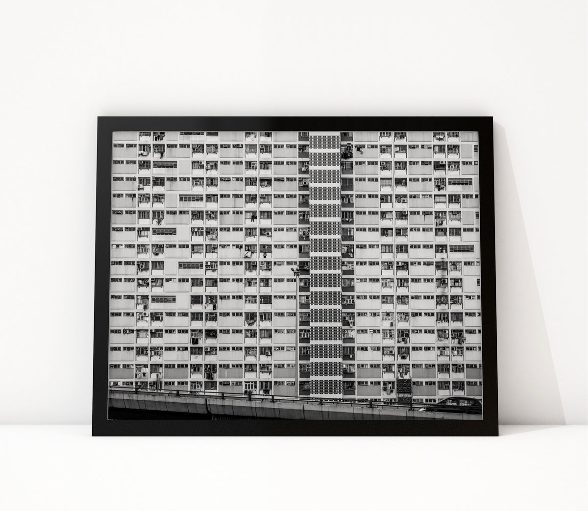 Poster Hongkong 18 ingelijst, zwart-wit stadsfotografie uit Hongkong