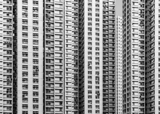 Hongkong 20 poster, zwart-wit foto uit Hongkong