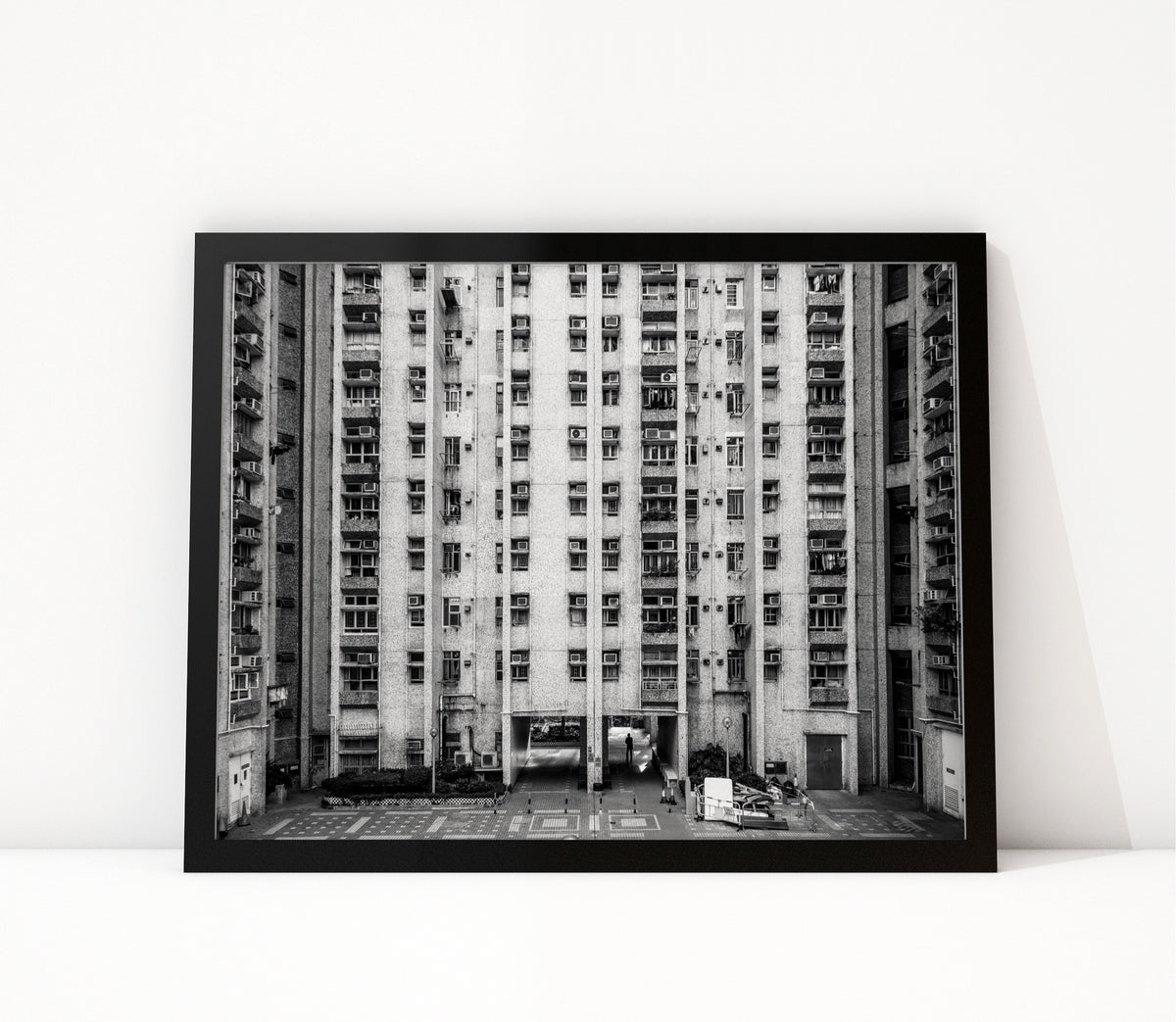 Poster Hongkong 22 ingelijst, zwart-wit stadsfotografie uit Hongkong
