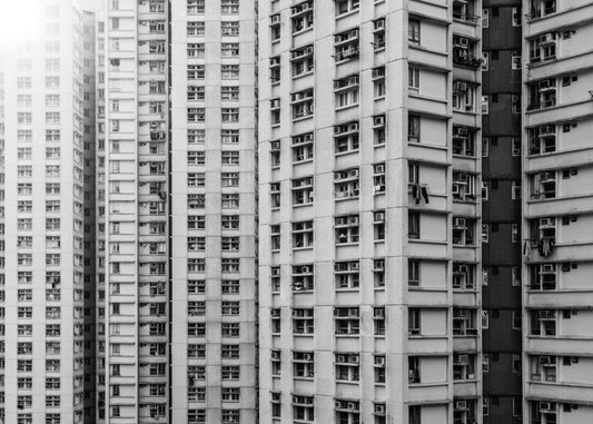 Hongkong 24 poster, zwart-wit foto uit Hongkong