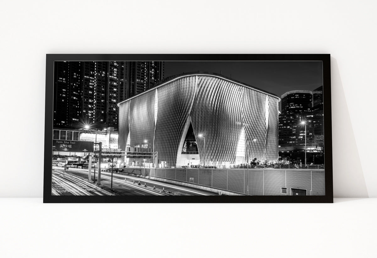 Poster Hongkong 25 ingelijst, zwart-wit stadsfotografie uit Hongkong