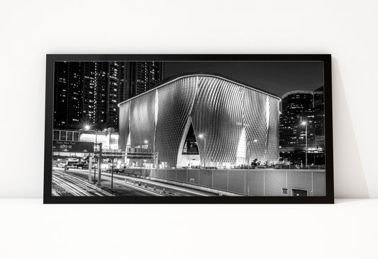 Poster Hongkong 25 ingelijst, zwart-wit stadsfotografie uit Hongkong